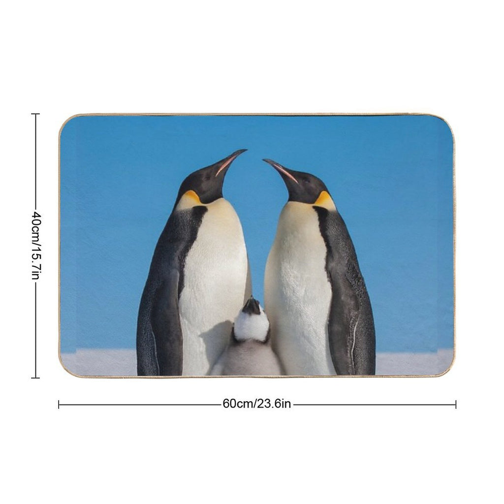 Emperor Penguins And Chick - Snow Hill Island  Pet-Safe Bath Mat