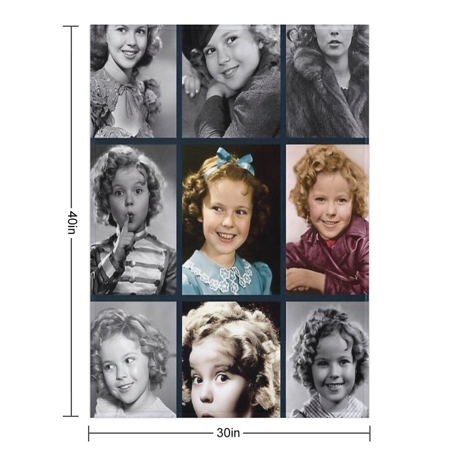 Shirley Temple Collage Plush Throw Blanket