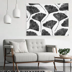 Ginkgo Biloba, Lino Cut Nature Inspired Leaf Pattern Tapestry