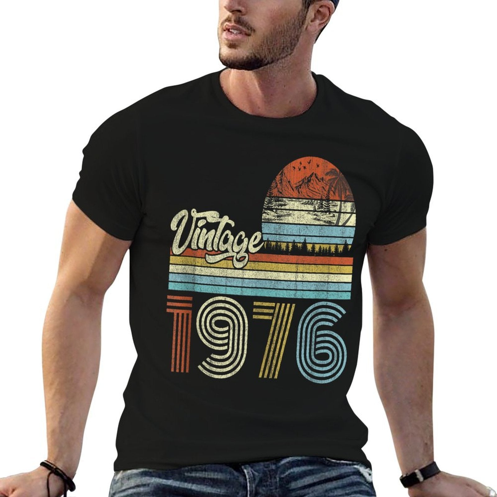 50 Years Old Vintage Born In 1976 Funny 50th Birthday Gifts  Wrinkle-resistant T-Shirt