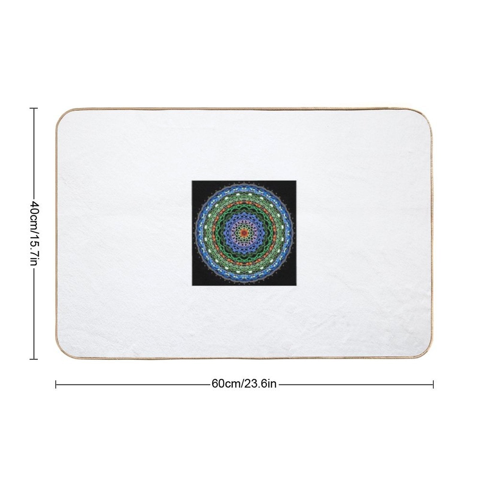 “Flourish of The Earth Mandala – Sacred Geometry Honoring Nature’s Harmony  Anti-Trip Bath Mat