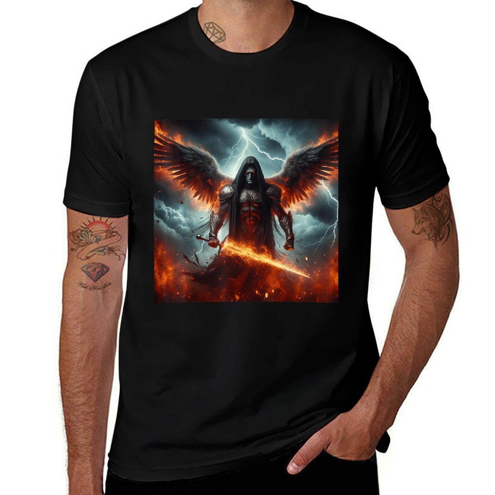 Archangel Azrael Religious Fantasy Christian Angel Graphic  Classic T-Shirt
