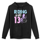 13th Horse Birthday Thirteen Year Old Girl Horses Birthday Casual Wear Hoodie