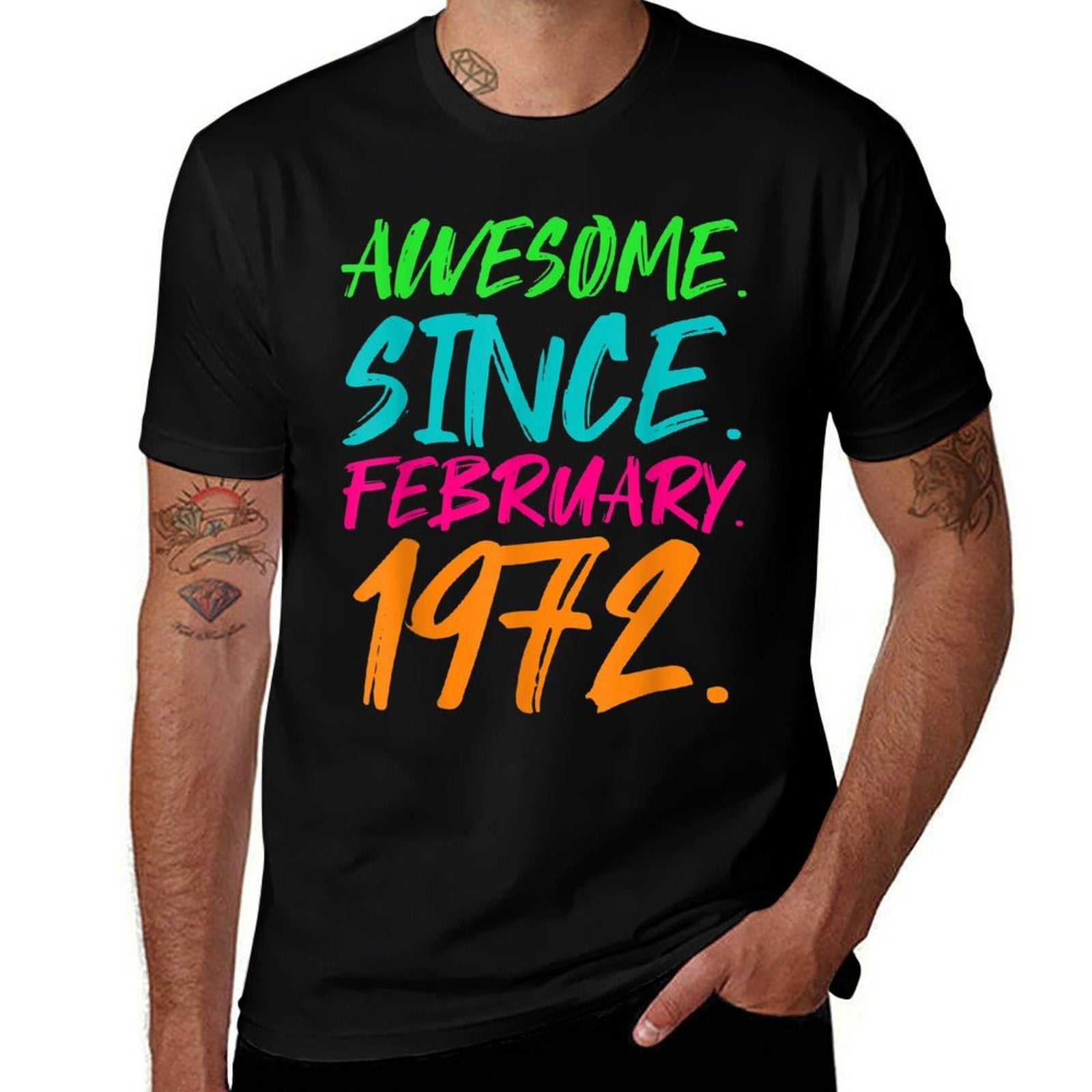 50th Birthday Gifts - Awesome Since February 1972  Soft T-Shirt