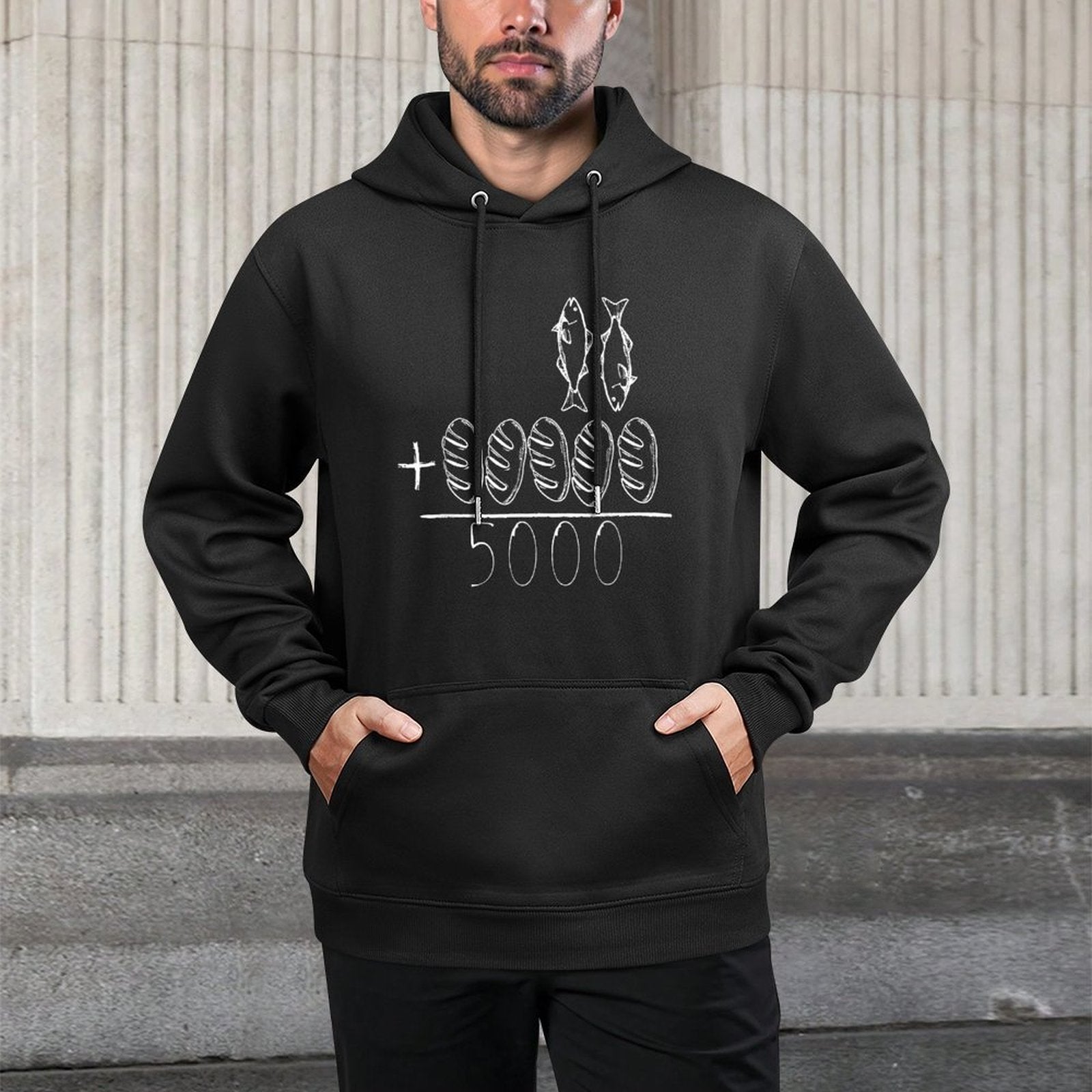 2 Fishes 5 Breads Jesus Feeds The 5000 Christian Bible Verses Colorfast Hoodie