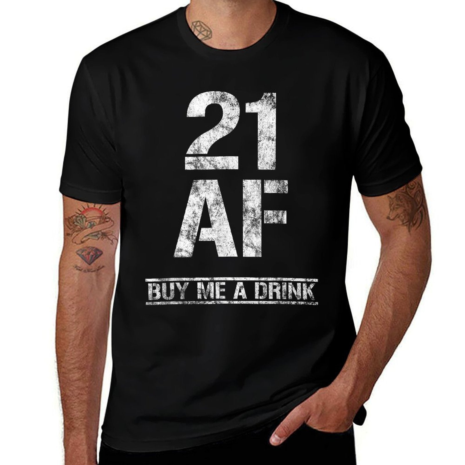 21 AF Buy Me A Drink Funny 21st Birthday Outfit Gifts  Tagless Design T-Shirt