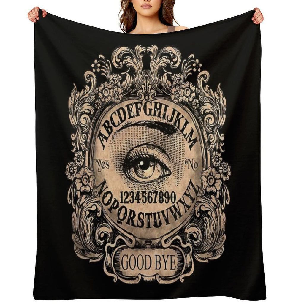 Witch Board with Mystic Eye Travel-friendly Throw Blanket