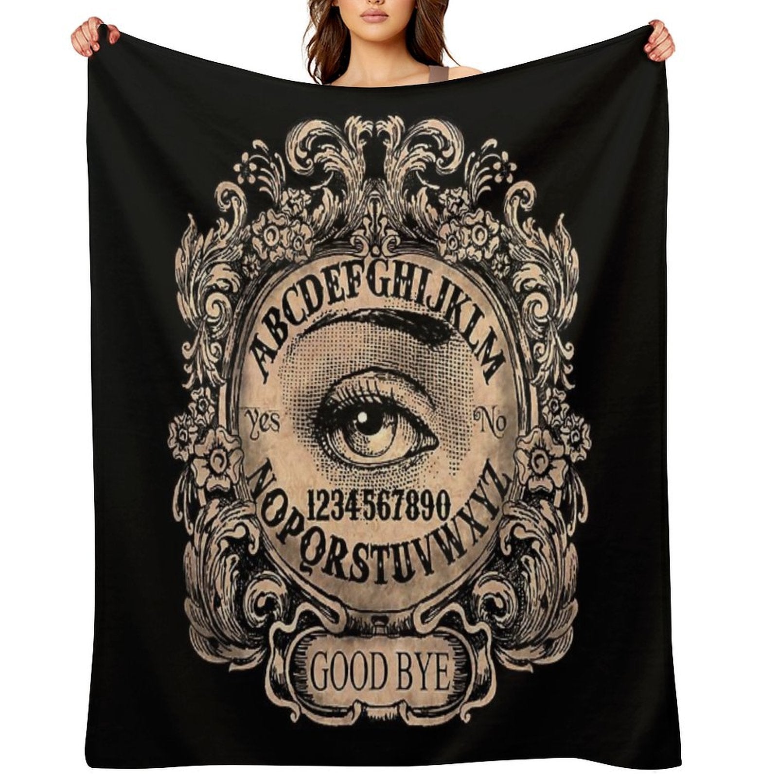 Witch Board with Mystic Eye Travel-friendly Throw Blanket