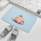 Strawberry Tea Cake With Blossoms  Dirt-Trapping Bath Mat