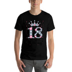 18 It's My Birthday Pink Crown Happy 18th Birthday Girl  Summer-ready Fabric T-Shirt