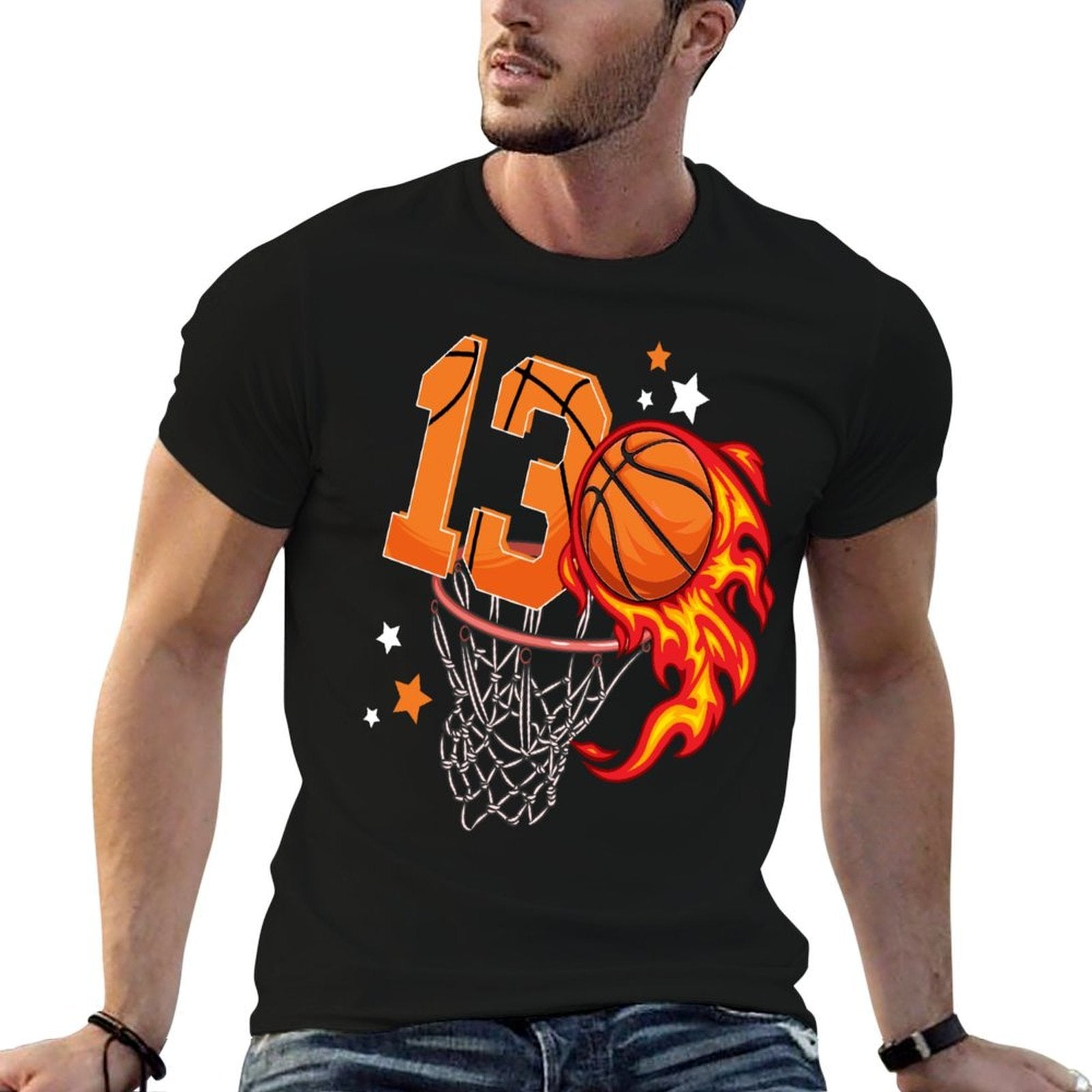 13th Birthday Basketball Thirteen Year Old Basketball Boy  Versatile T-Shirt