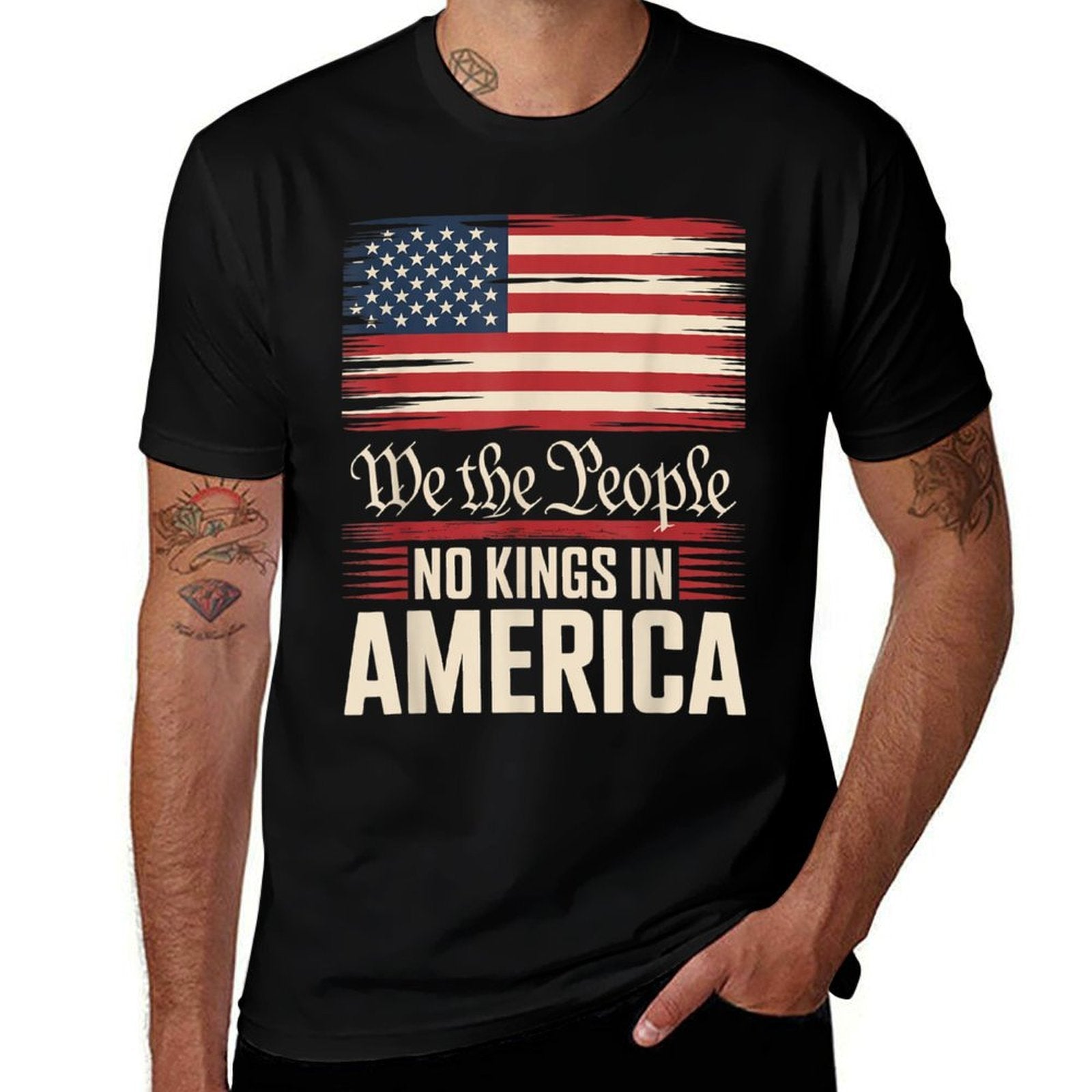 No Kings In America, Democracy, We The People  Polyester Blend T-Shirt