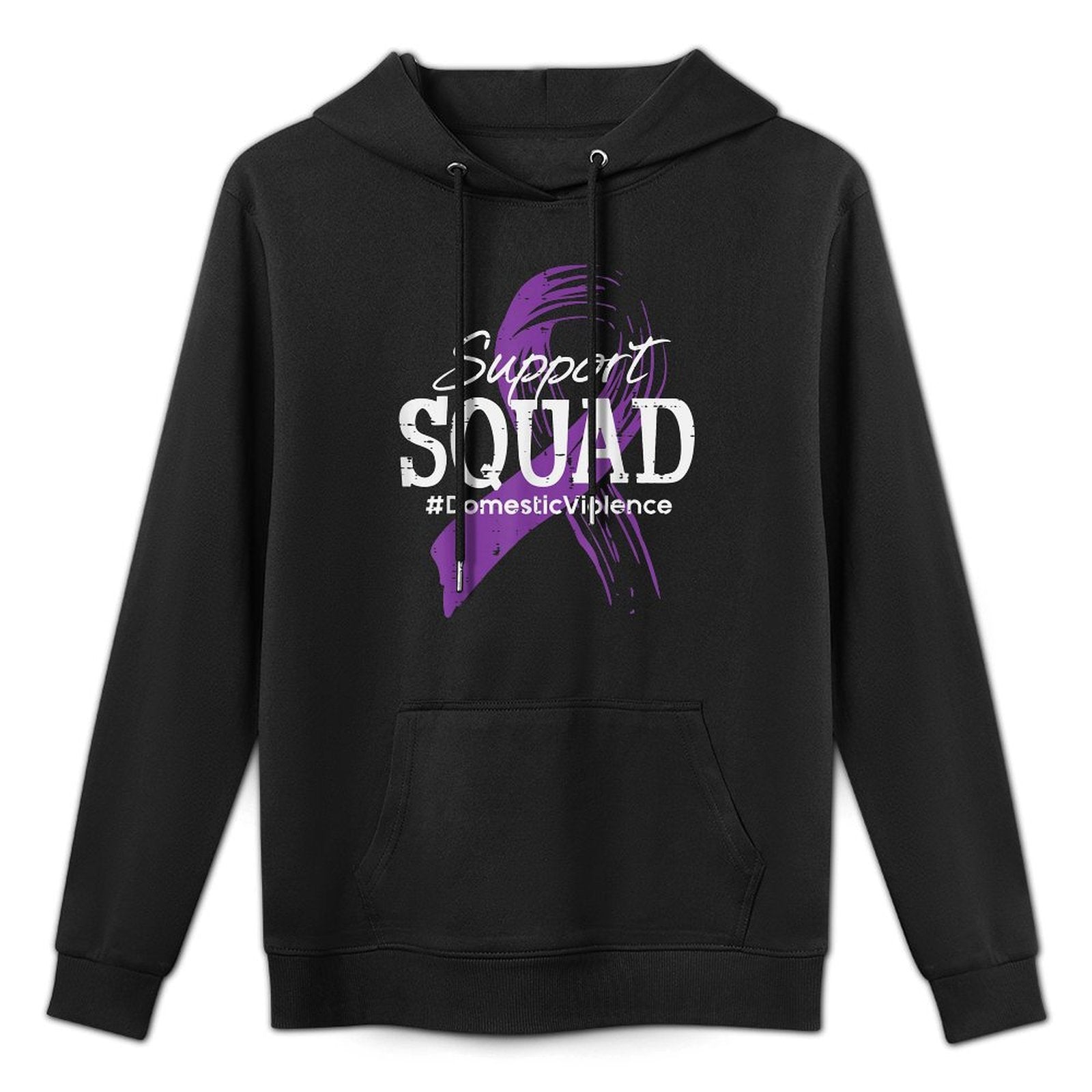 Domestic Violence Ribbon Support Squad Aware Men Women Kids Moisture-Wicking Hoodie
