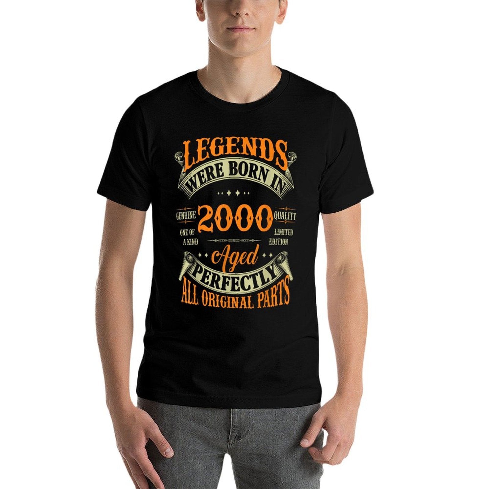 25th Birthday Vintage Legends Born In 2000 25 Years Old  Oversized Silhouette T-Shirt