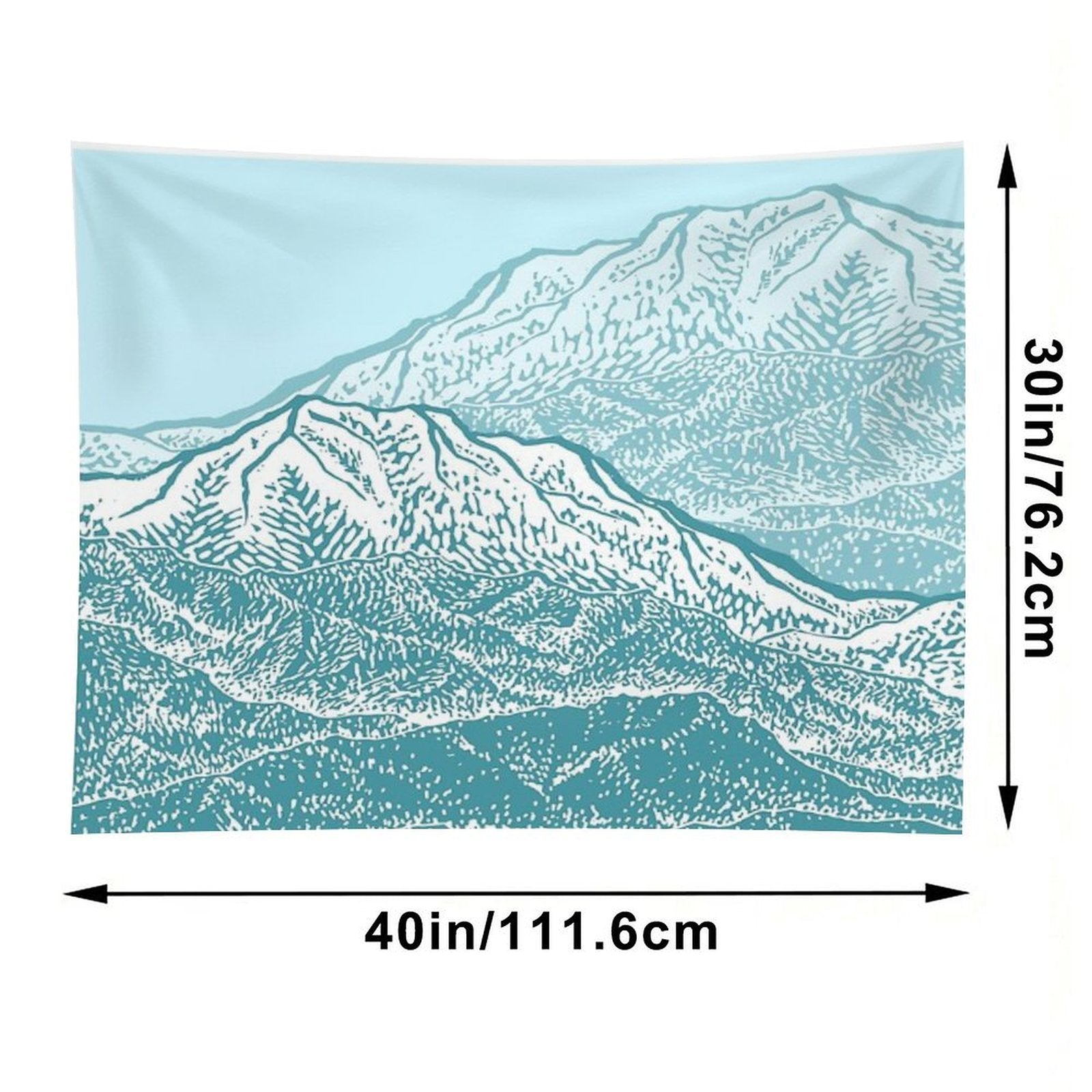 Distant Snow- 遠雪  Linocut Tapestry