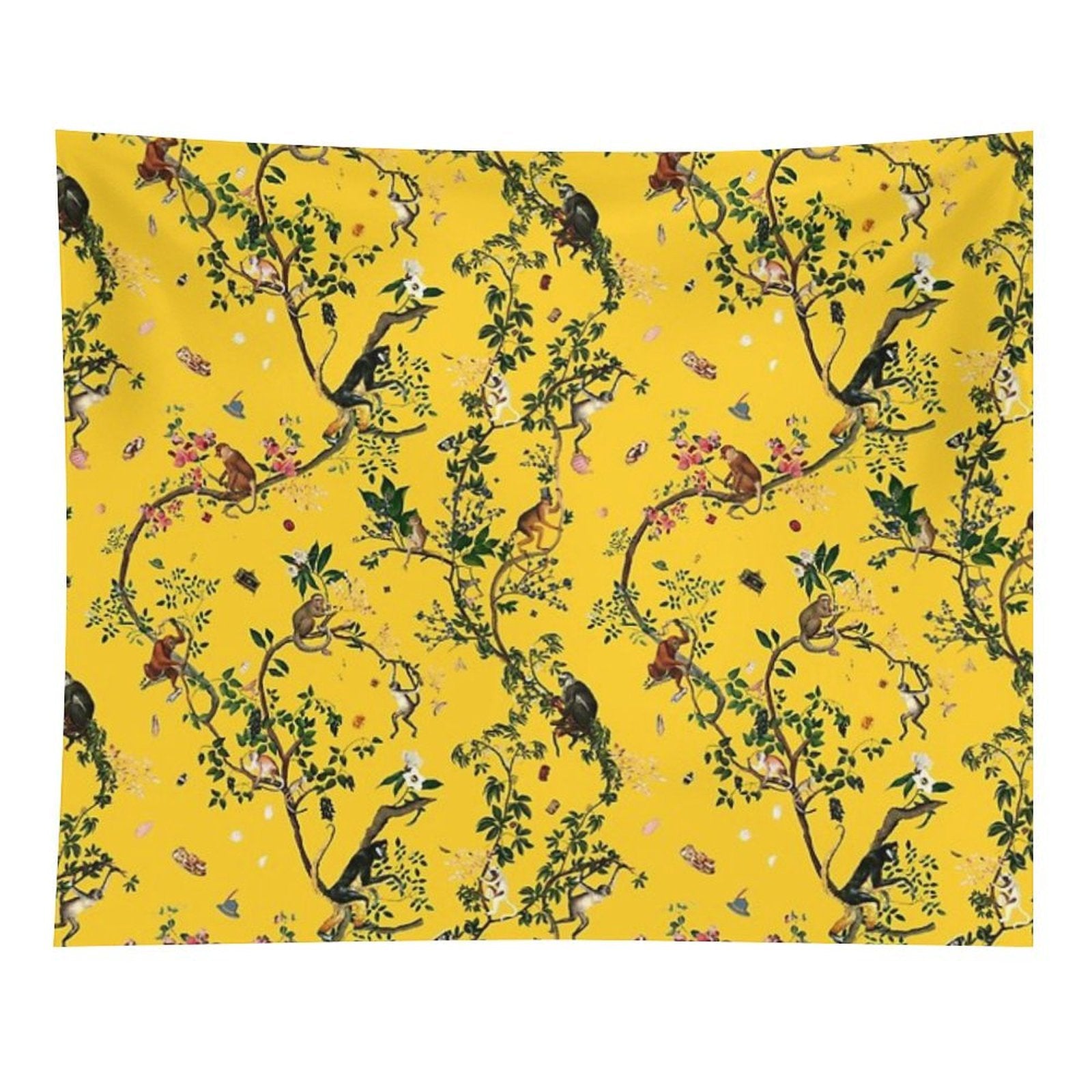 Monkey World Yellow Tapestry