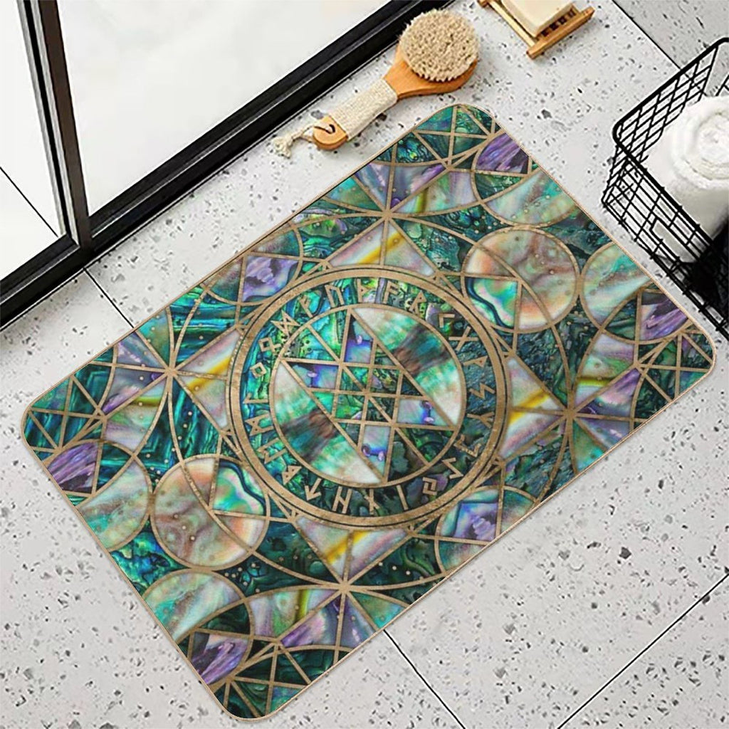 Web of Wyrd The Matrix of Fate -Abalone Shell Durable Bath Mat