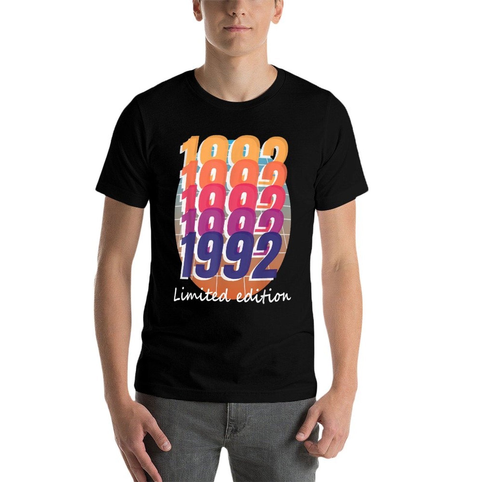 30 Years Old Retro 1992 Limited Edition 30th Birthday  Rolled Sleeves T-Shirt