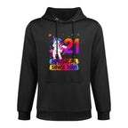 21 Year Old Unicorn Flossing 21st Birthday Unicorn Party Layering Staple Hoodie