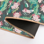 Baby Axolotl Cartoon Style  Long-Lasting Bath Mat