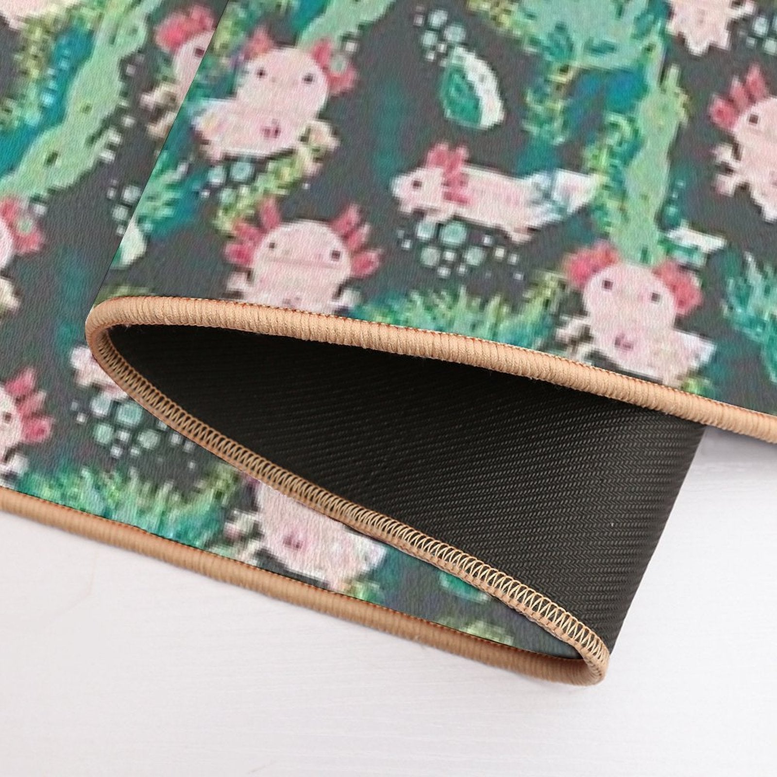 Baby Axolotl Cartoon Style  Long-Lasting Bath Mat