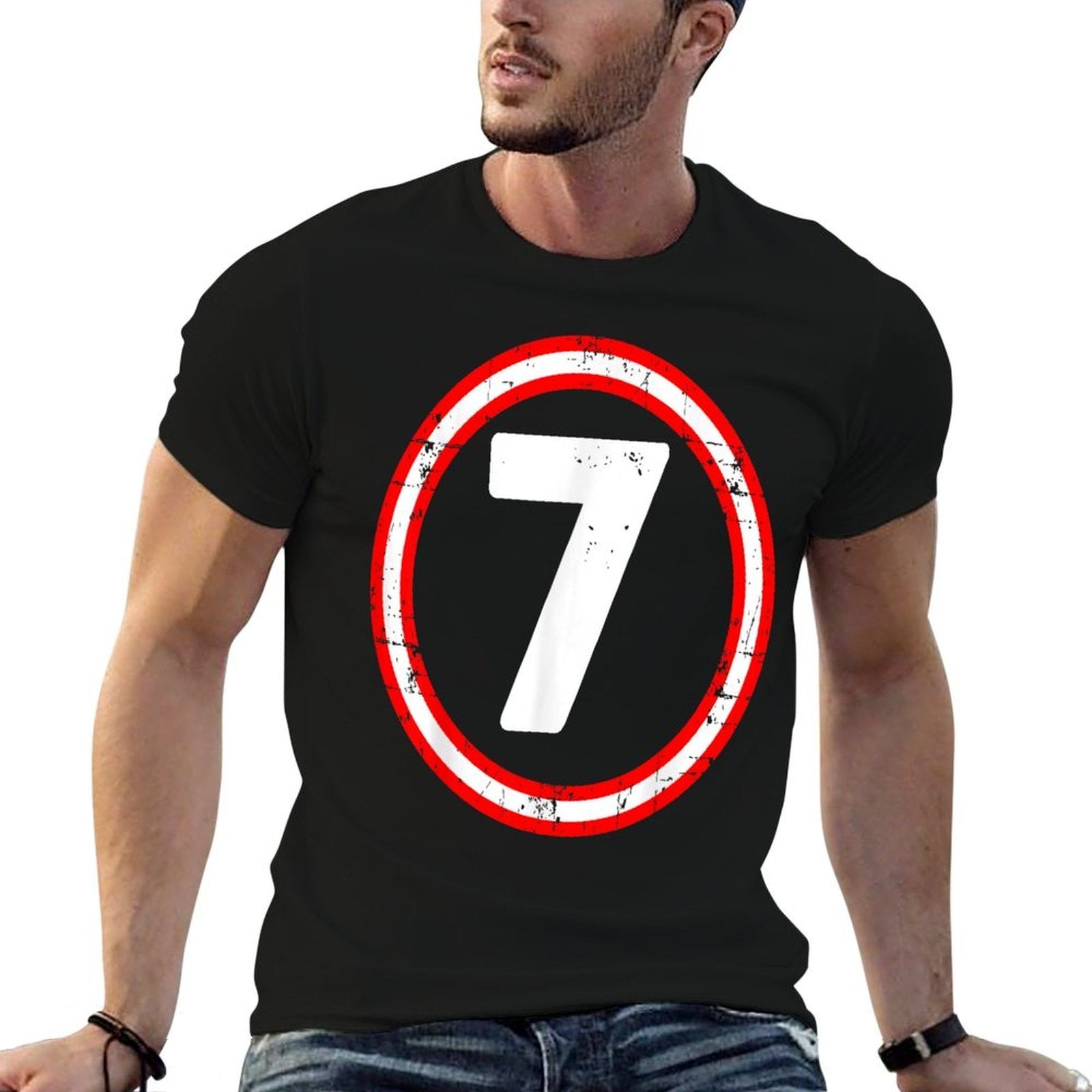 7th Birthday of Boy Or Girl, 7 Years Old, Seven  Heathered Texture T-Shirt