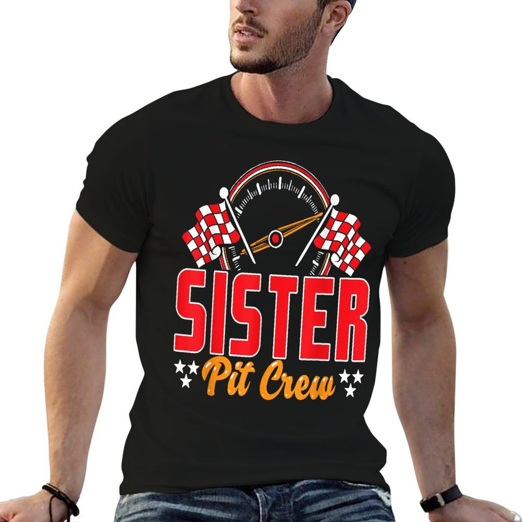 Race Car Birthday Party Matching Family Sister Pit Crew  Slim-fit Cut T-Shirt