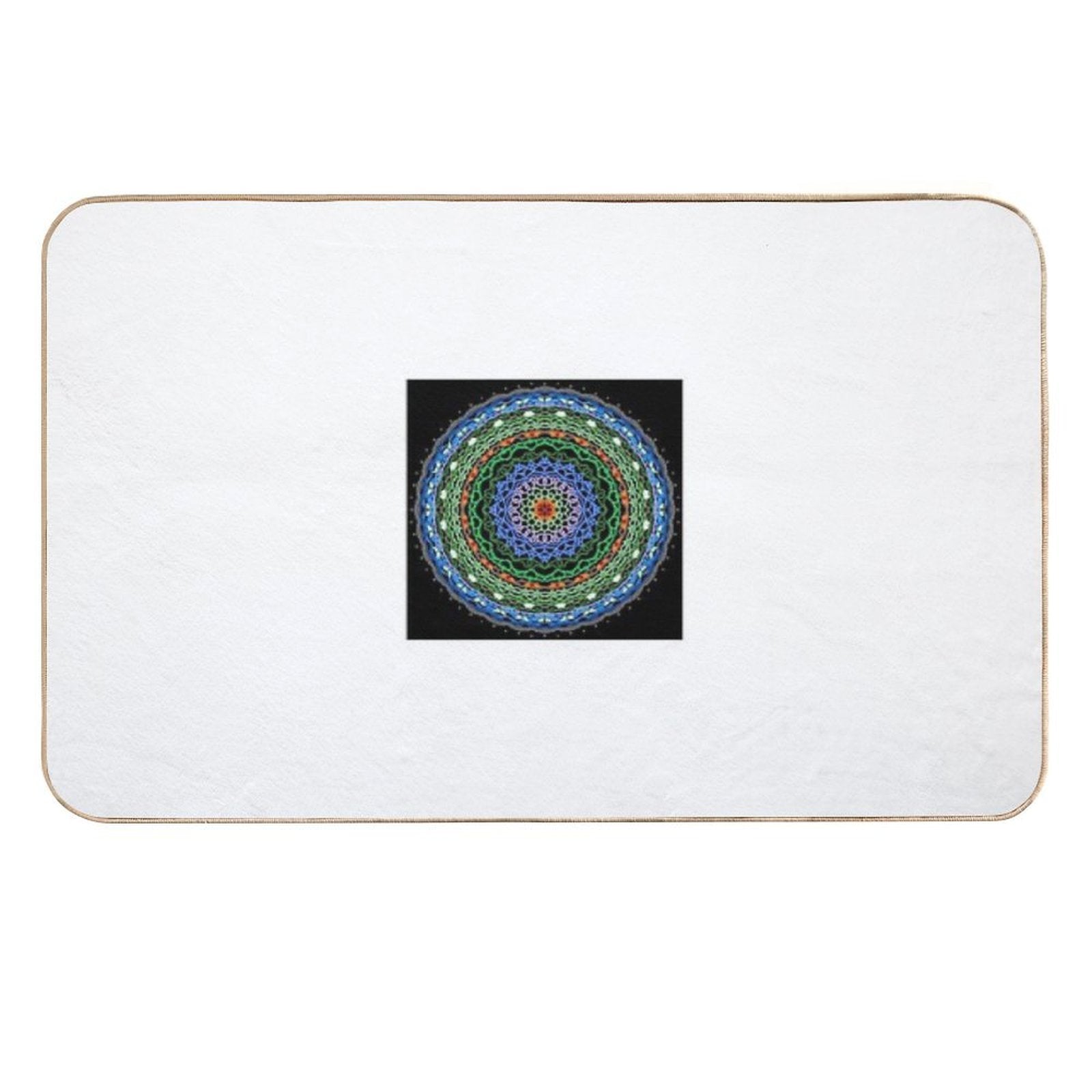“Flourish of The Earth Mandala – Sacred Geometry Honoring Nature’s Harmony  Anti-Trip Bath Mat