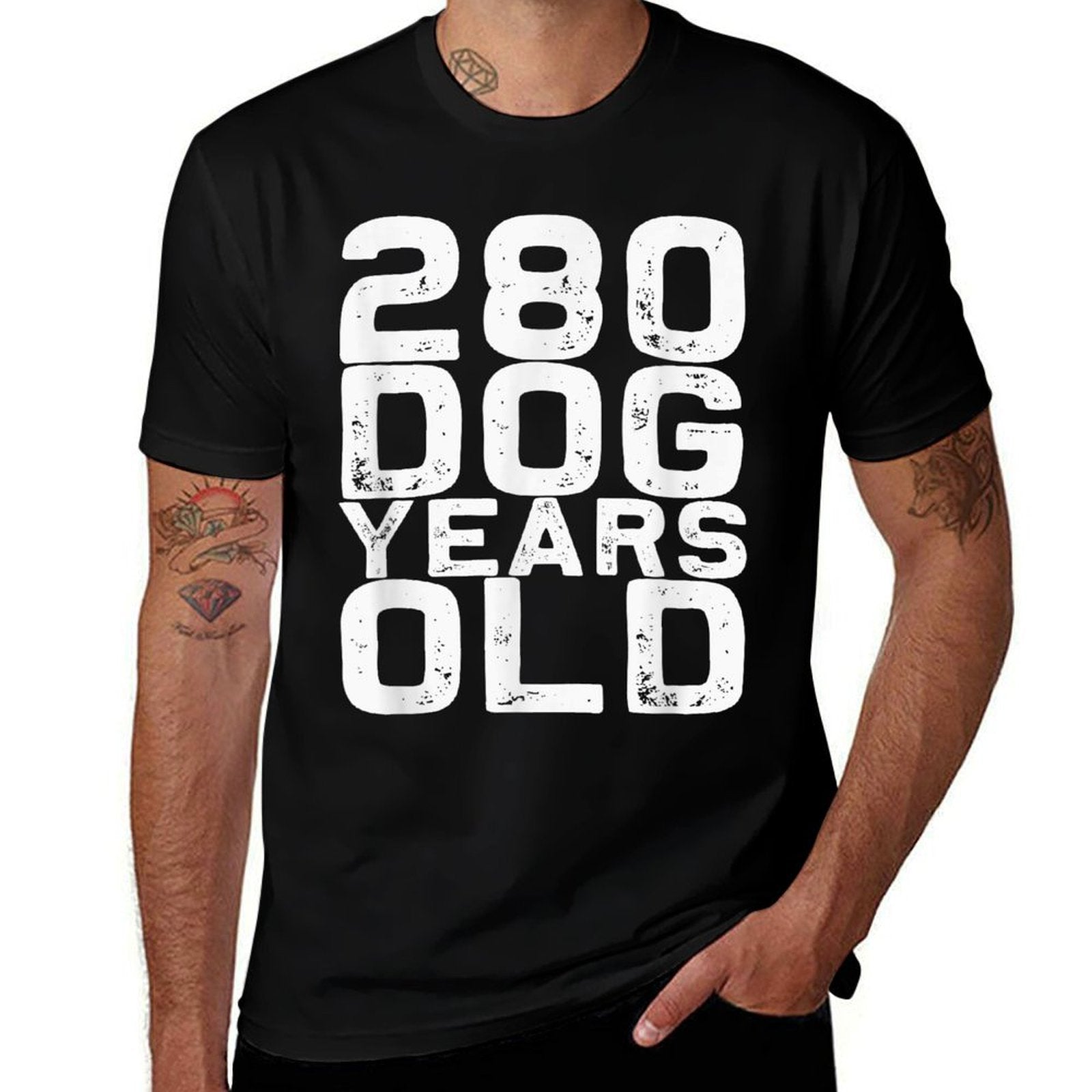 280 Dog Years Old - Funny 40th Birthday Gag Gift  Wrinkle-resistant T-Shirt