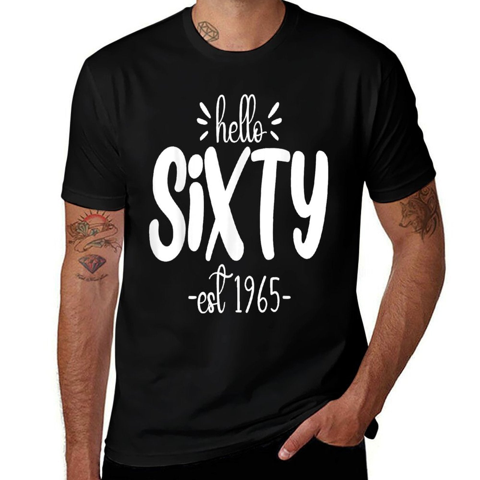 Turning 60th Birthday - Hello Sixty - Est. 1965  Relaxed-fit T-Shirt