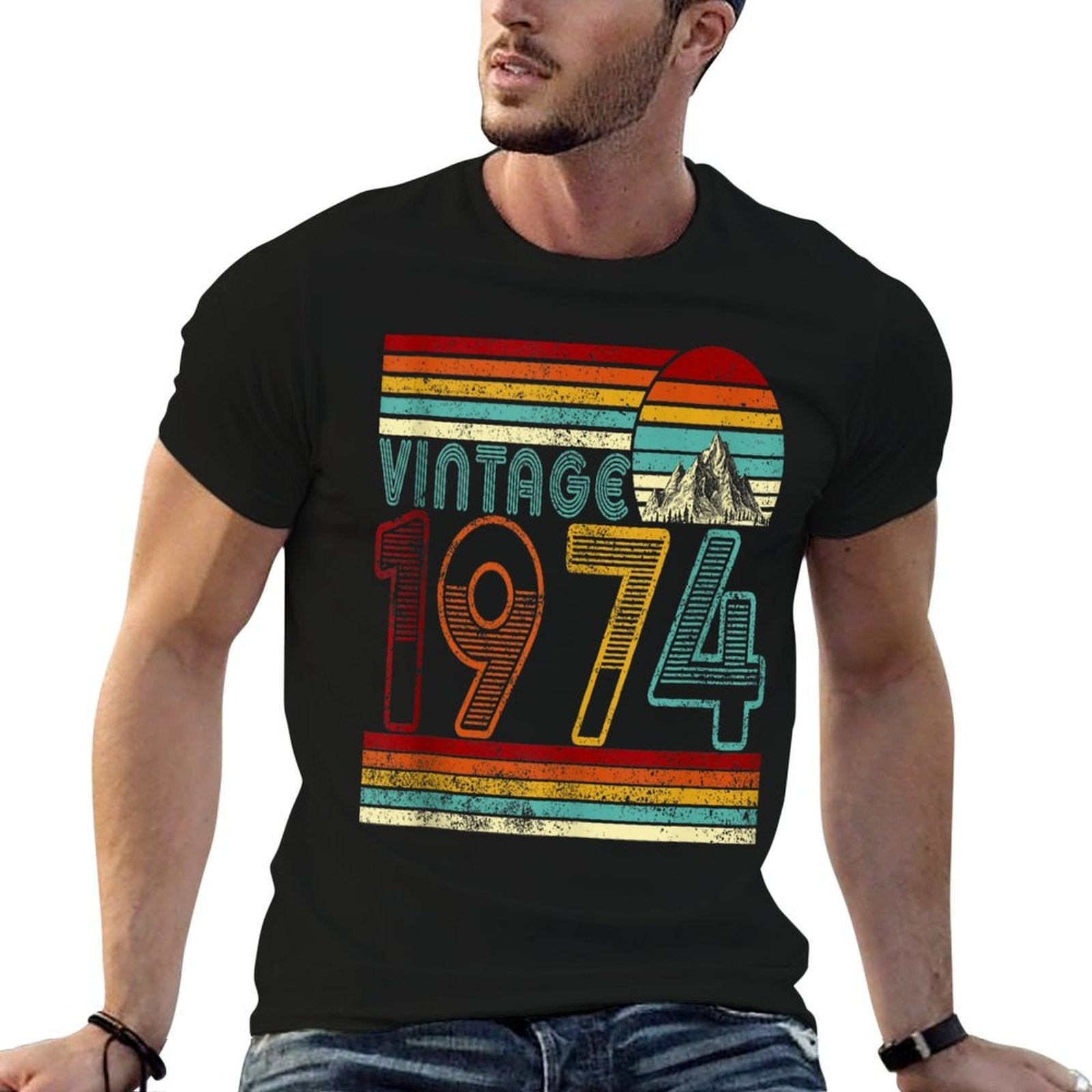 50 Years Old Vintage 1974 50th Birthday Gifts For Men Women  Oversized Silhouette T-Shirt