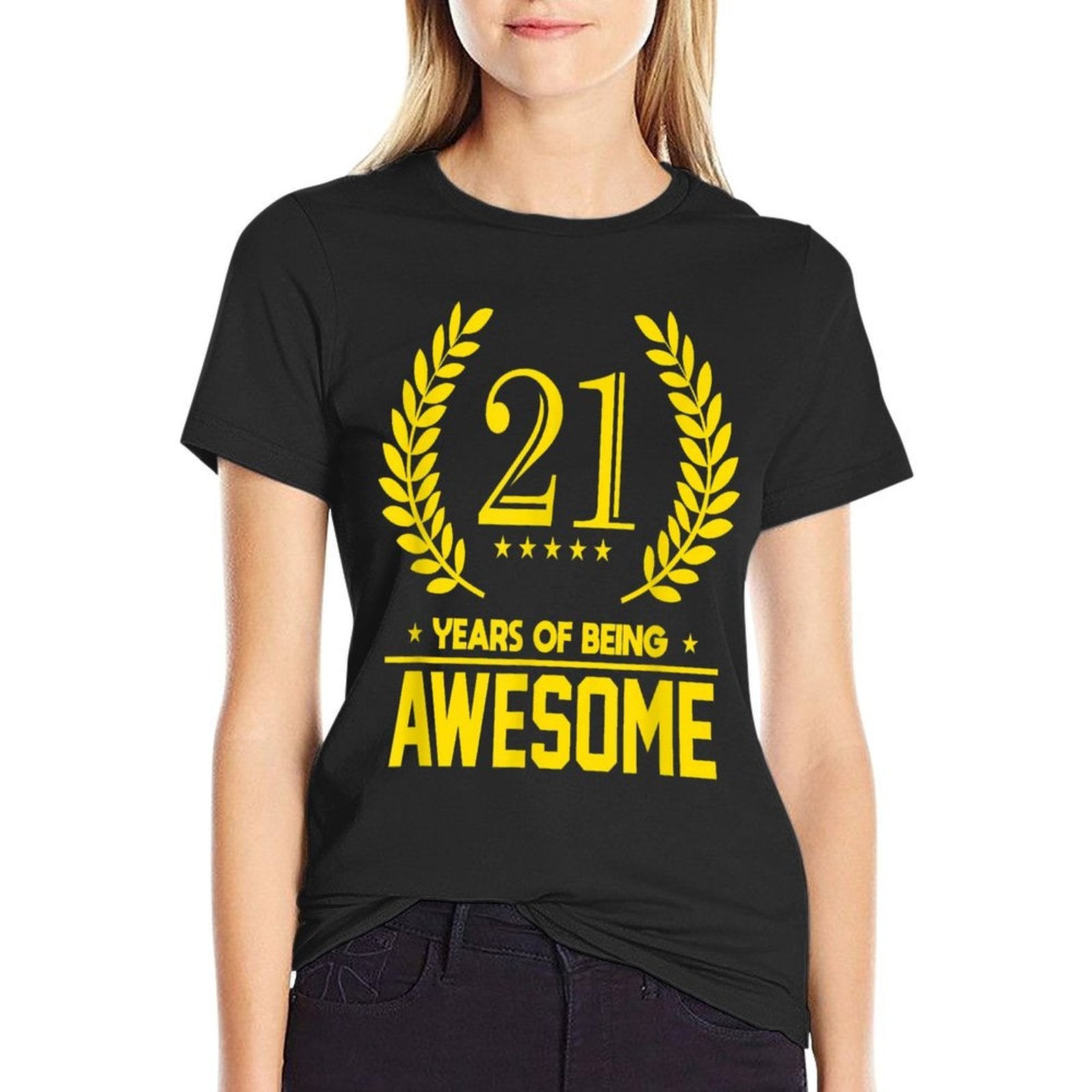 21 Years of Being Awesome 21st Birthday Vintage  Vintage-inspired T-Shirt