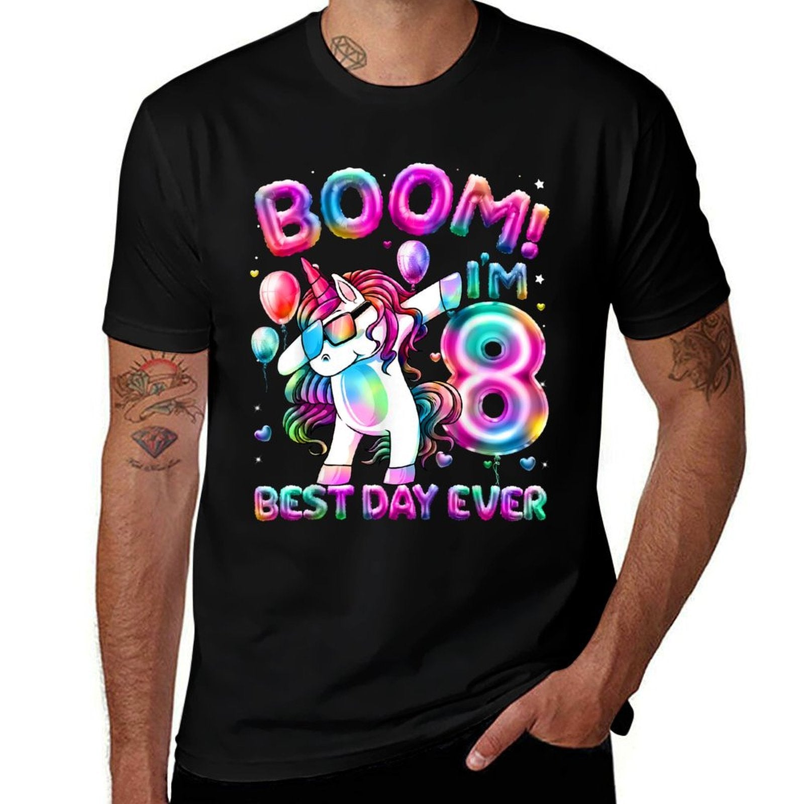8 Years Old Dabbing Unicorn Gifts 8th Birthday Girl Party  Stretchy T-Shirt