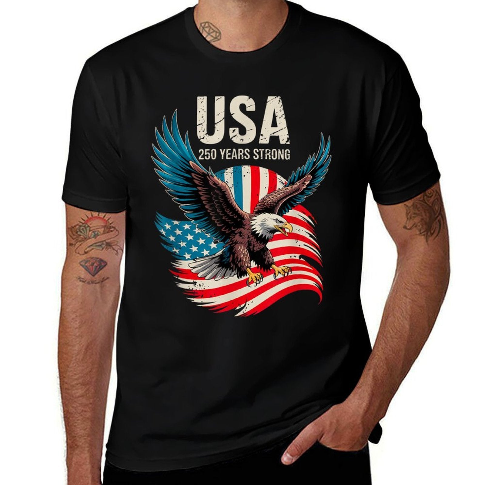 250 Years America Anniversary USA 250th Birthday American  Moisture-wicking T-Shirt
