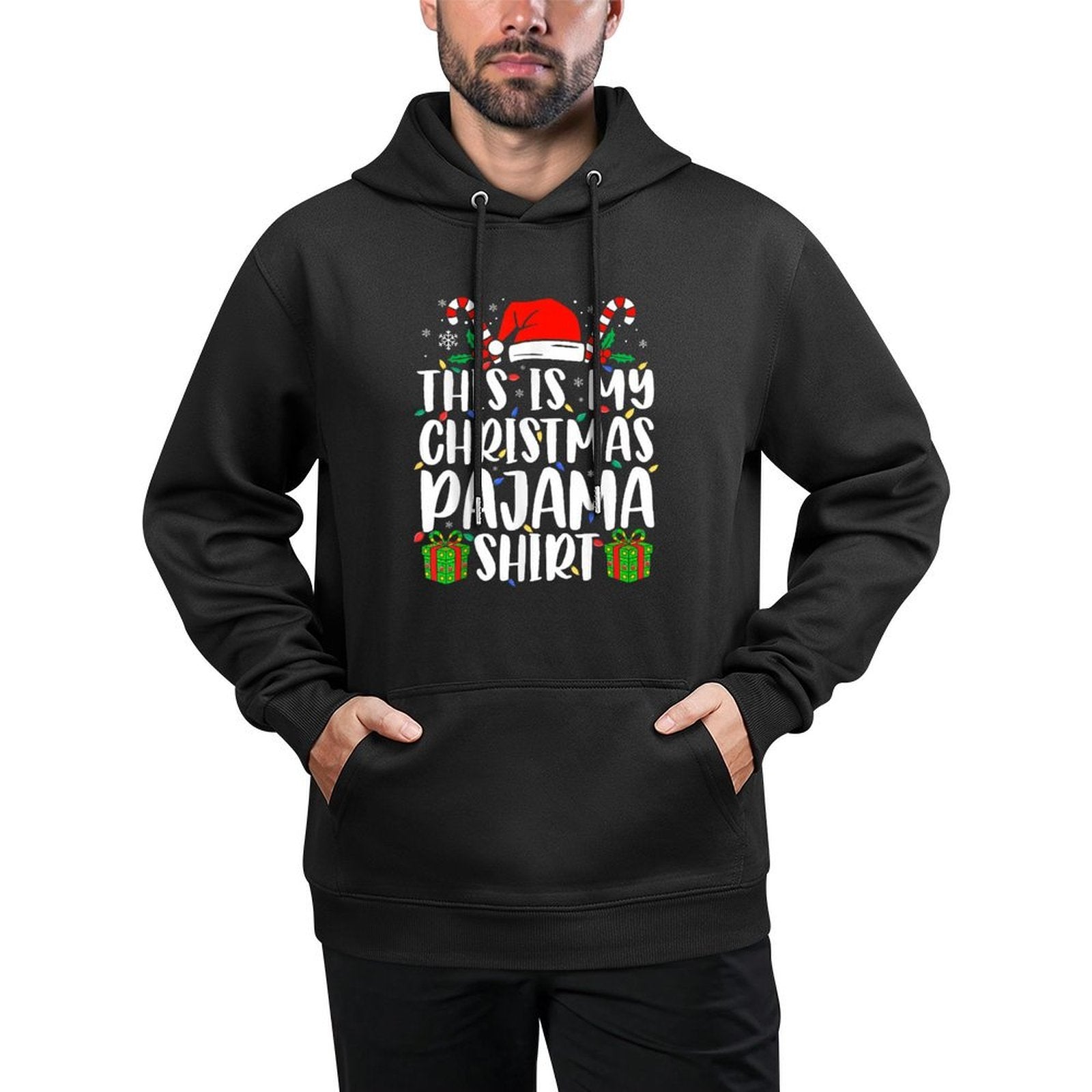 Christmas for Men Women This Is My Christmas Pajama Cotton-Polyester Blend Hoodie