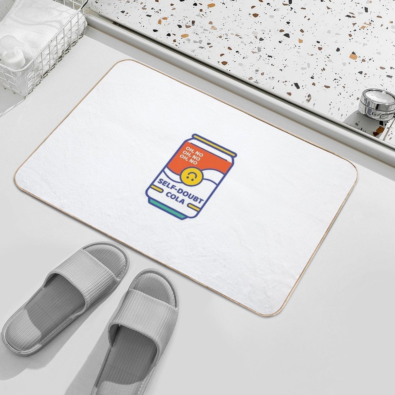 Self-Doubt Cola  Fade-Resistant Bath Mat