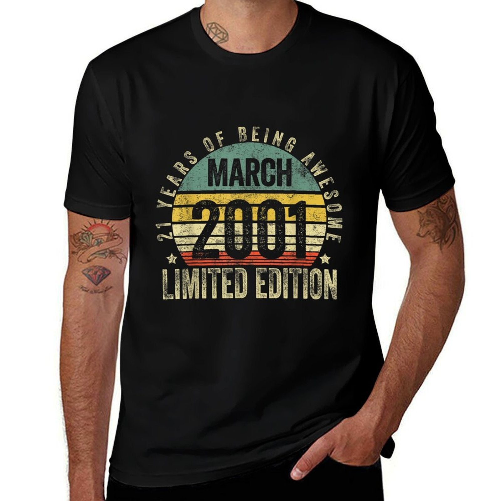 21 Year Old Gift March 2001 Limited Edition 21st Birthday  Affordable Price T-Shirt