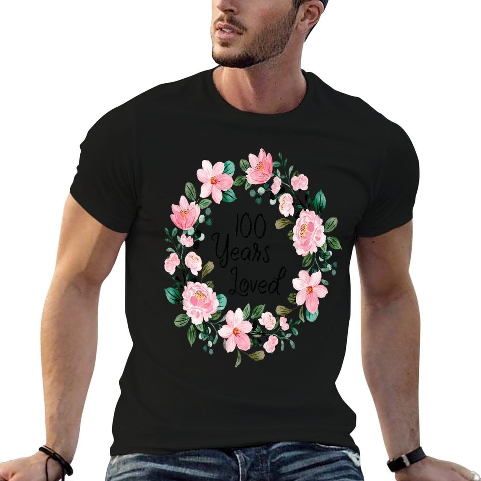 100 Years Loved Women Men 100 Years Old Cool 100th Birthday Premium  Easy-care T-Shirt