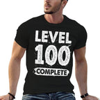 100th Birthday Gifts Level 100 Complete - Men's Unisex Adults Black Crew Neck Classic Fit - Small  Affordable Price T-Shirt