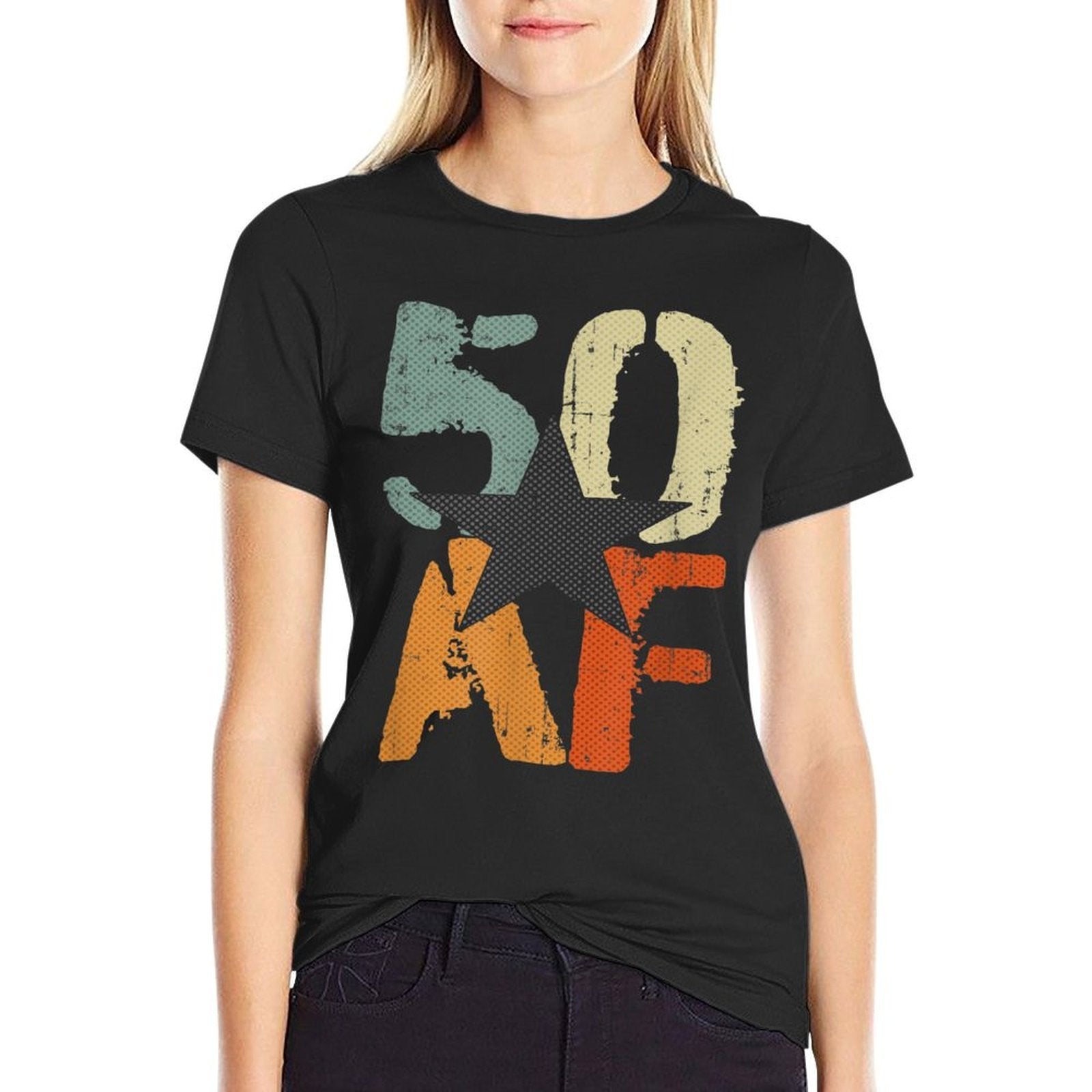50 Years AF 50th Birthday Anniversary Retro Vintage Gift  Summer-ready Fabric T-Shirt