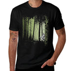 Funny Cheeky Raccoon In Dark Twilight Forest  Moisture-wicking T-Shirt