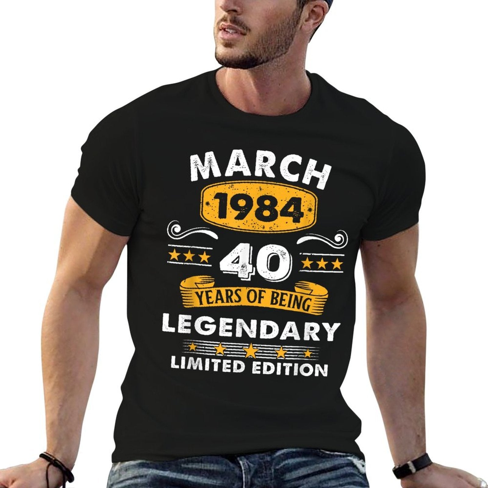 40 Years Old Legend Since March 1984 40th Birthday  Relaxed-fit T-Shirt