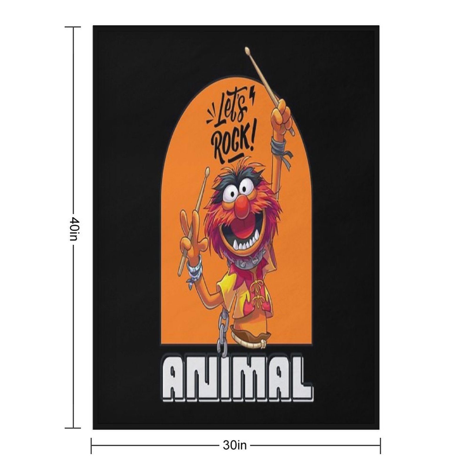 Muppets - Animal (Let's Rock!) Sustainable Throw Blanket