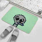 8bit Alien 00001 The Vaporized Visitor  Easy To Clean Bath Mat
