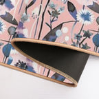 Pink Pastel Flowers Pattern  Repositionable Bath Mat