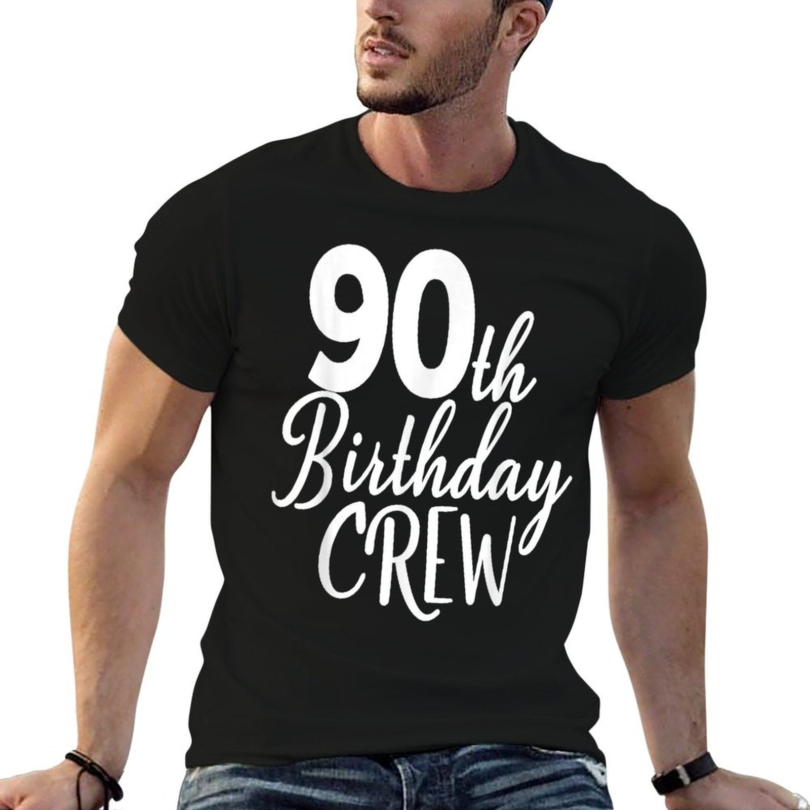 90th Birthday Crew 90 Years Old Group Matching Party  Vintage-inspired T-Shirt