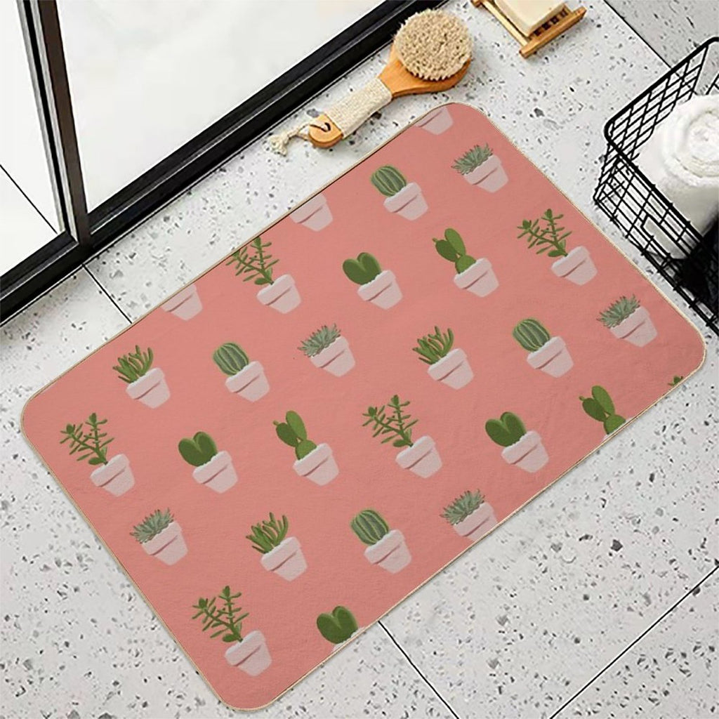Cacti & Succulent  Easy To Clean Bath Mat