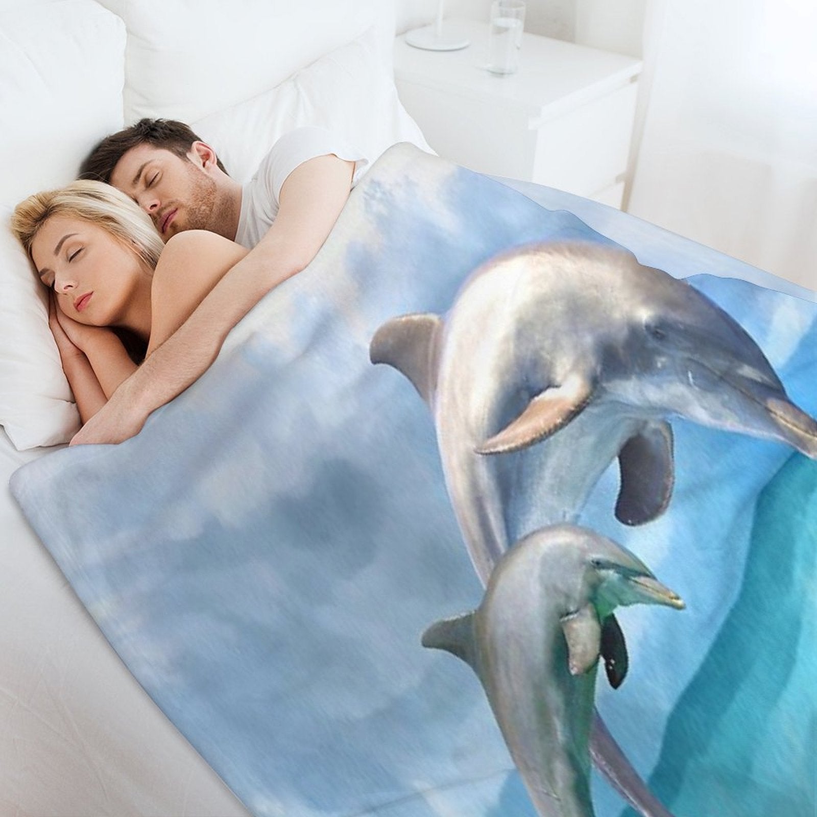 Playful Dolphins Comfort Throw Blanket