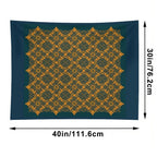 Harmonious Intertwined Lines Orange on Midnight Tapestry