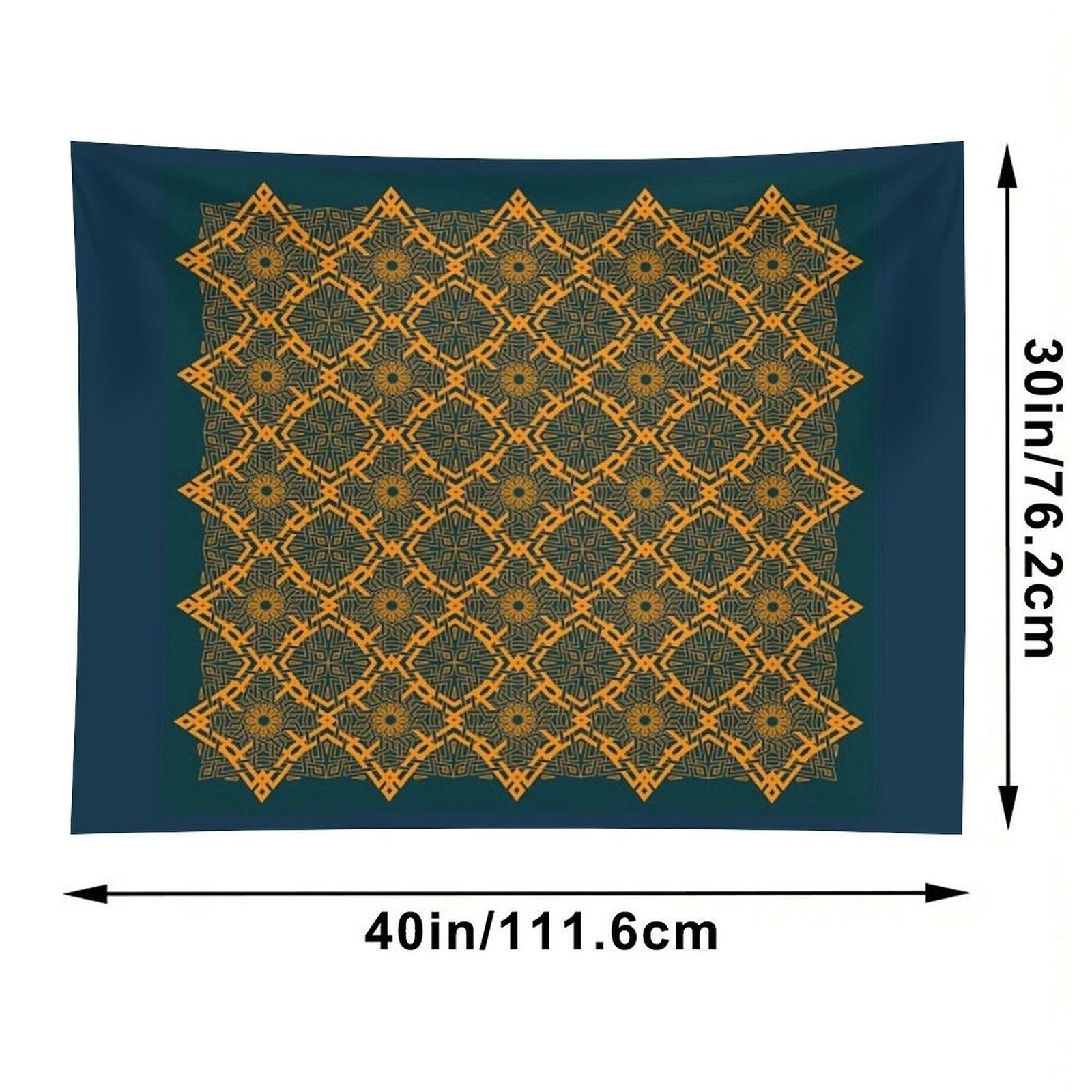 Harmonious Intertwined Lines Orange on Midnight Tapestry